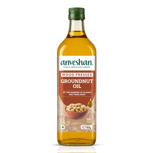 wood pressed groundnut oil glass bottle