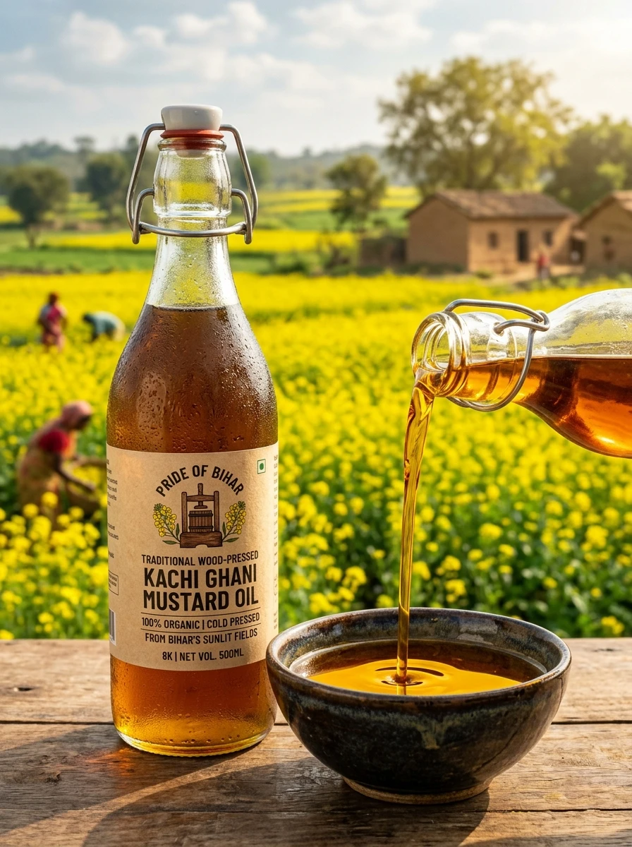 Pride of Bihar Wood-Pressed Kachi Ghani Mustard Oil